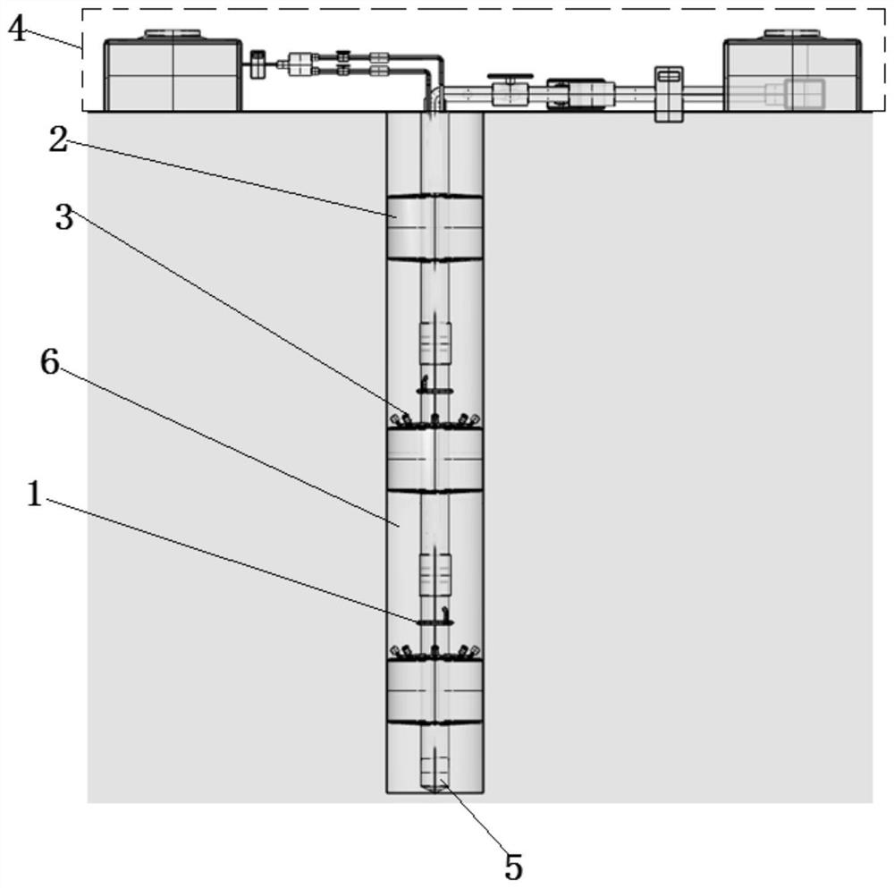 Underground water layered monitoring device and method based on dilution method