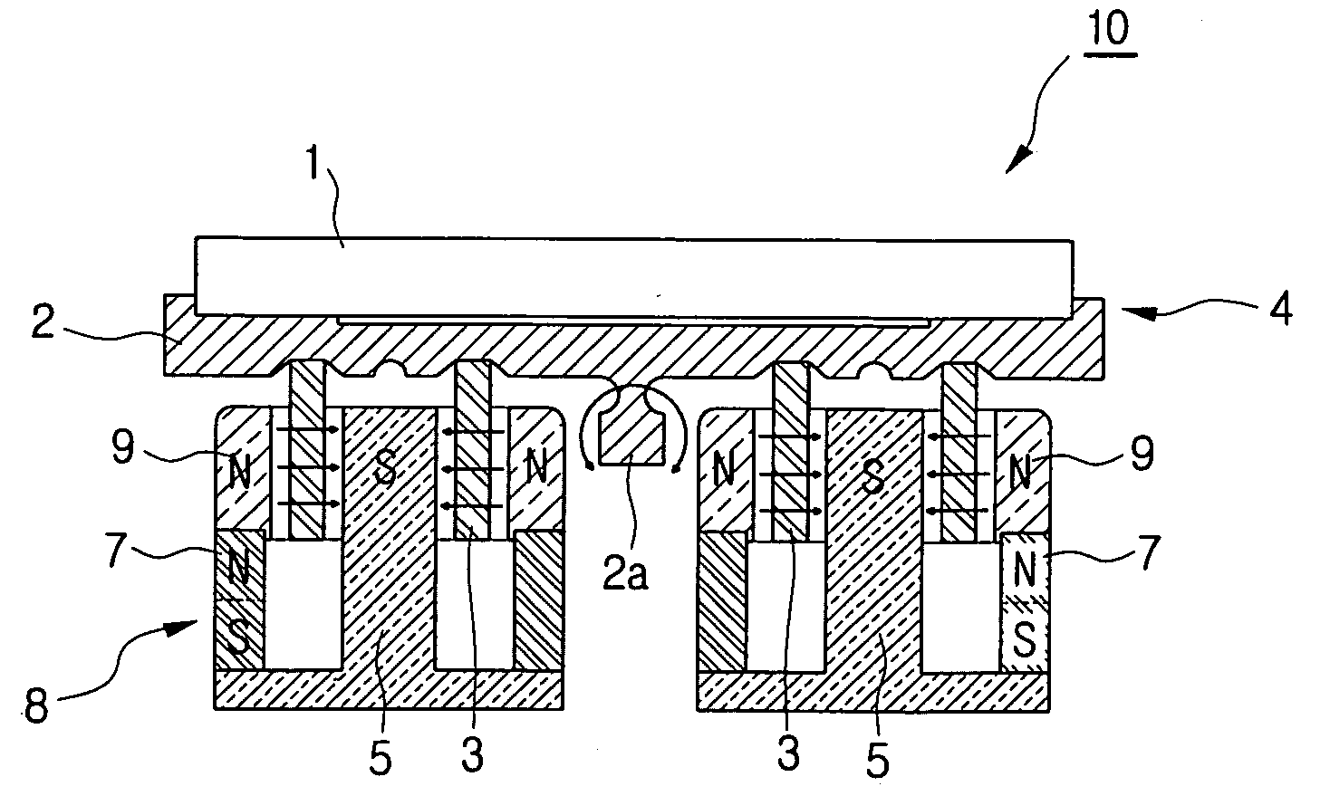 Vibration type tilting device and image projection device having the tilting device