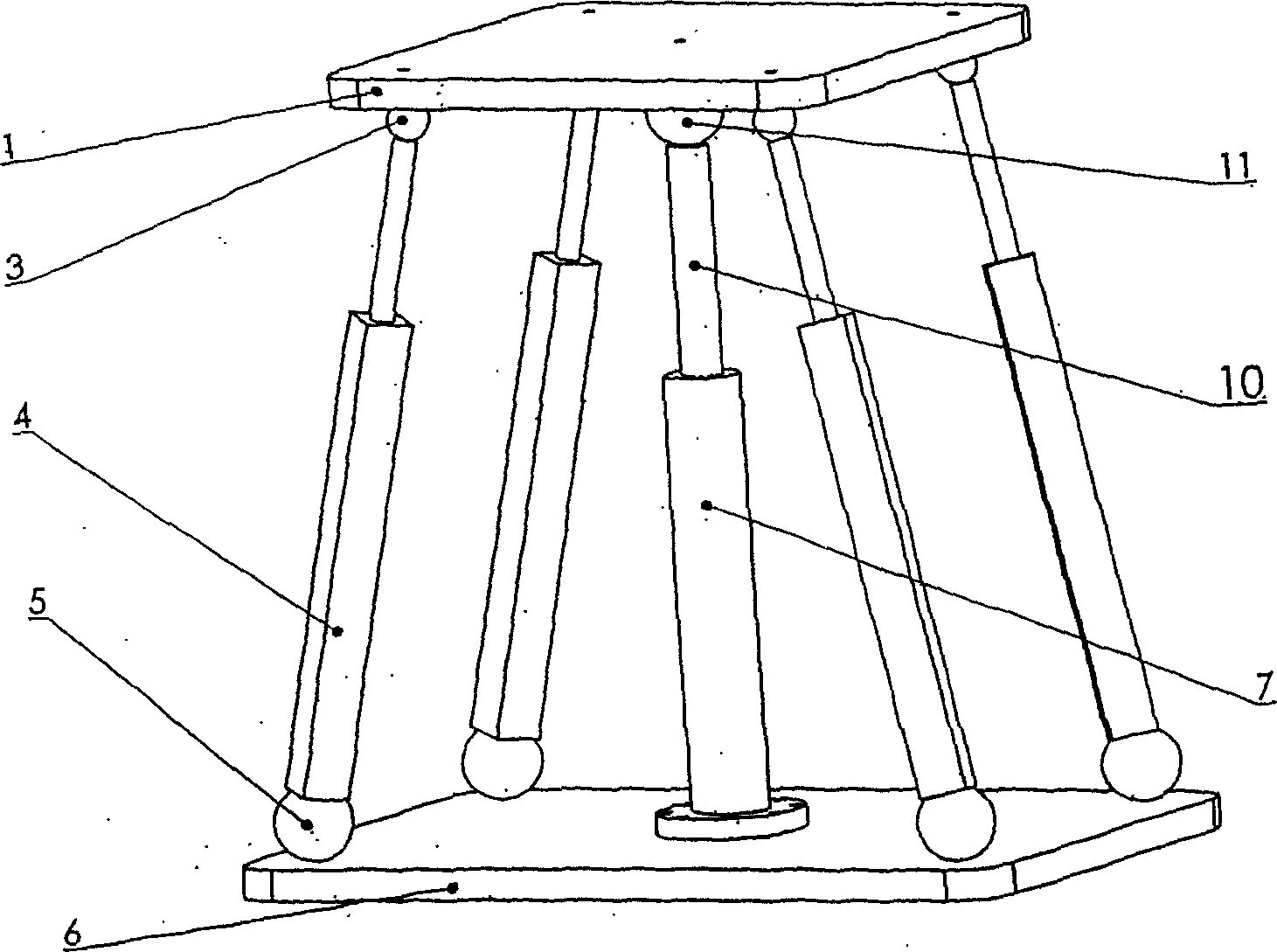 Space four freedom mechanism for realizing three rotating and one moving