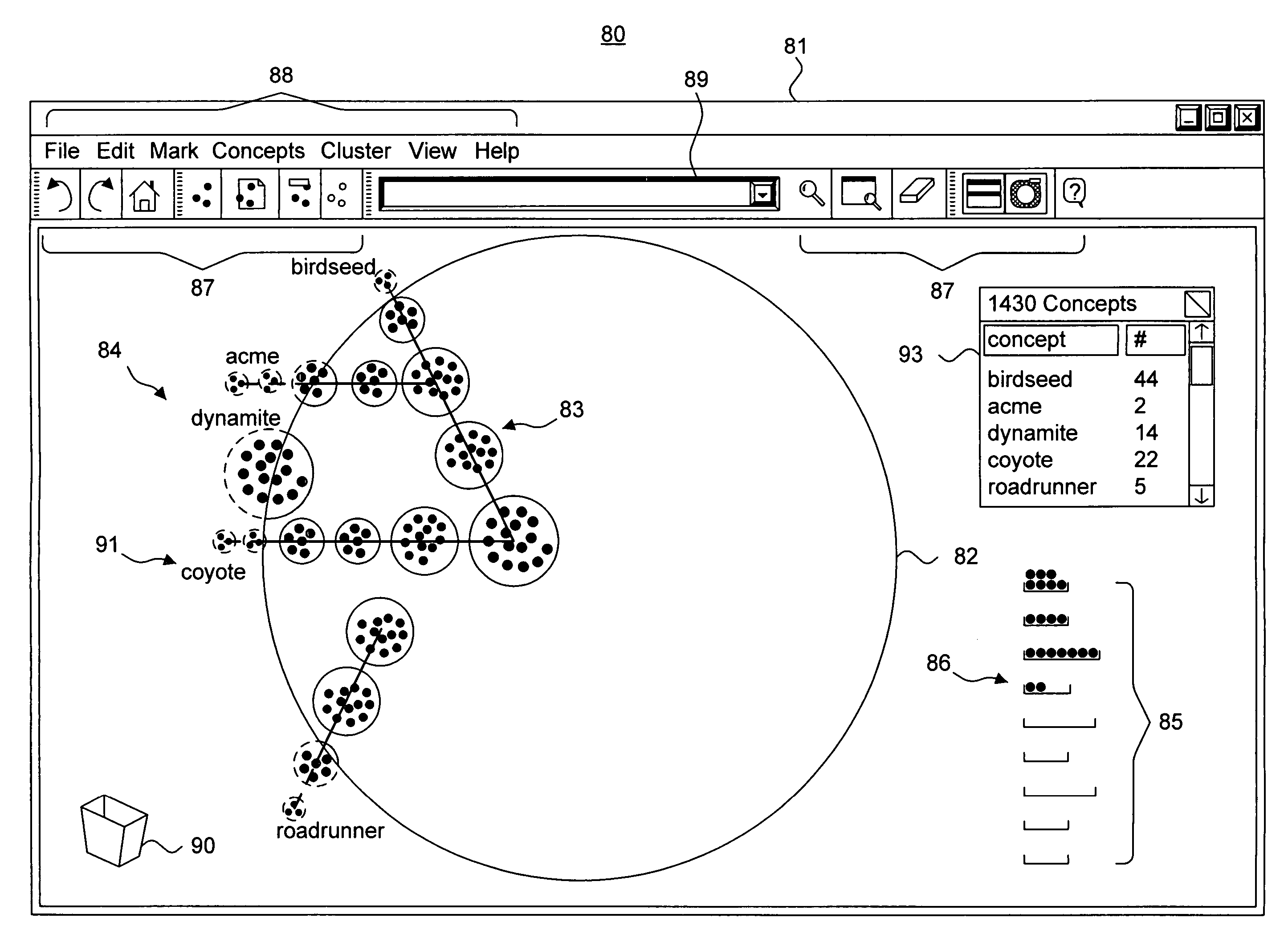 System and method for providing a dynamic user interface for a dense three-dimensional scene