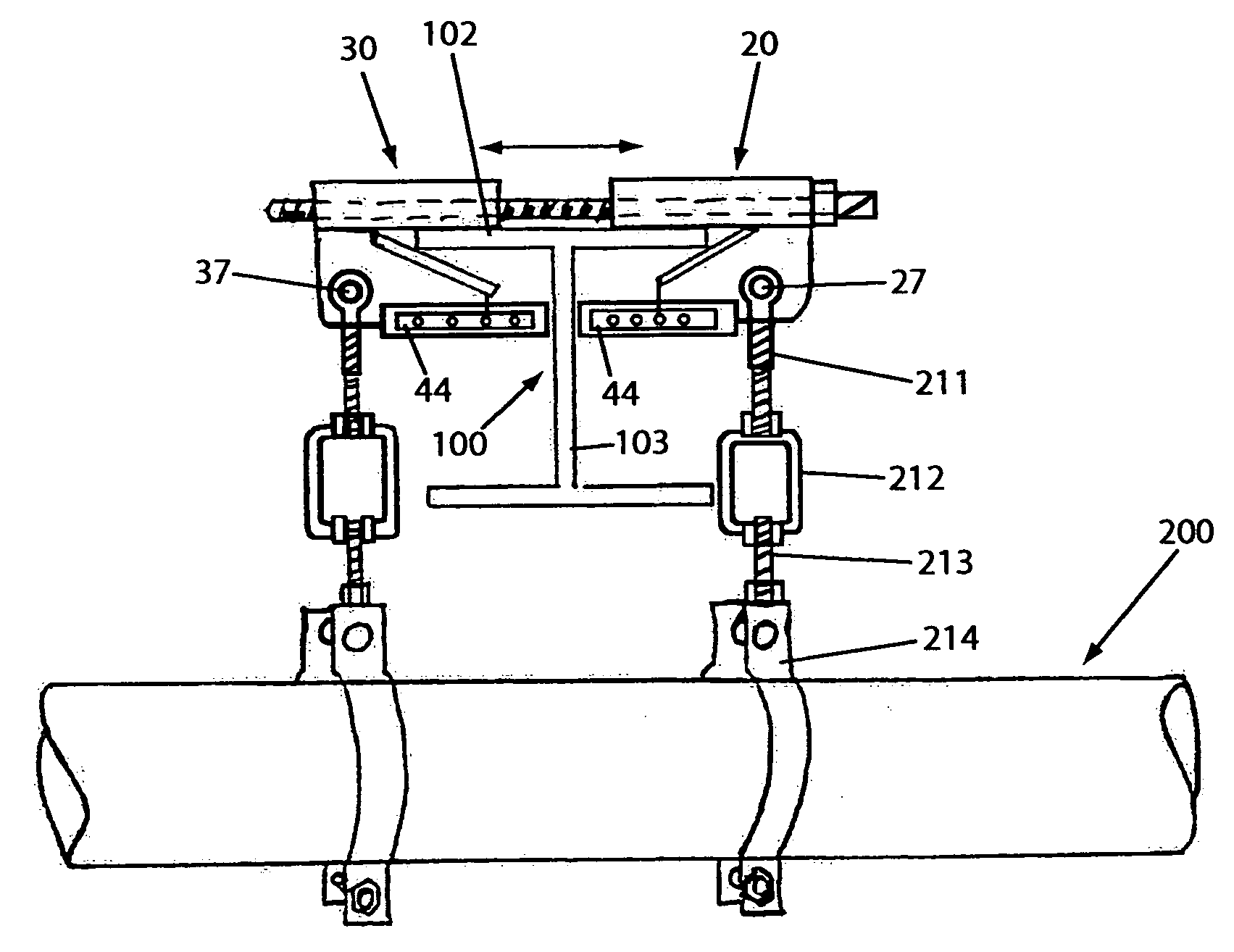 Top & bottom mount, heavy load supporting, girder clamp system