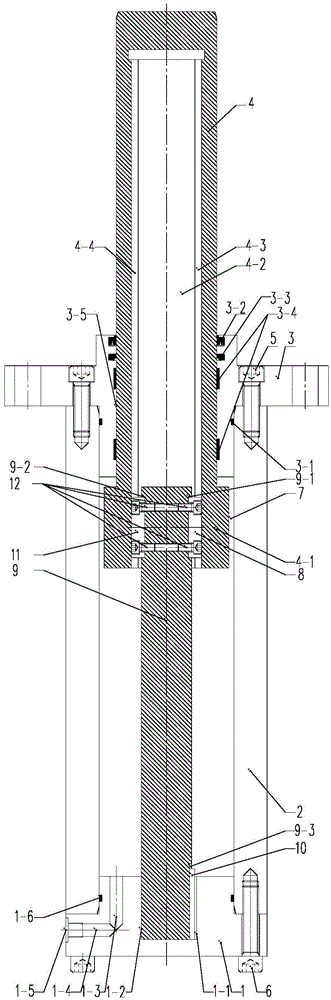 Built-in guiding oil cylinder