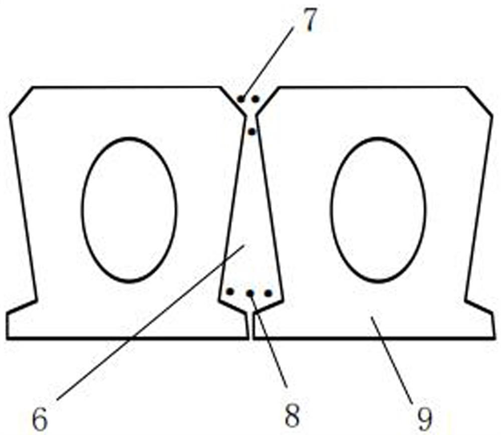 Construction method of prestressed concrete tongue-and-groove seam