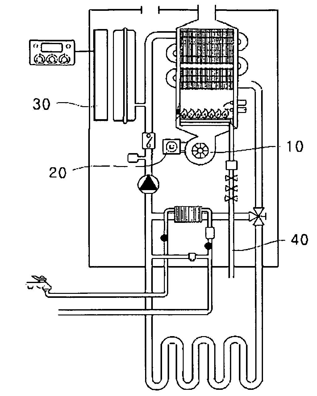 Boiler and method for controlling air and fuel ratio using air pressure sensor