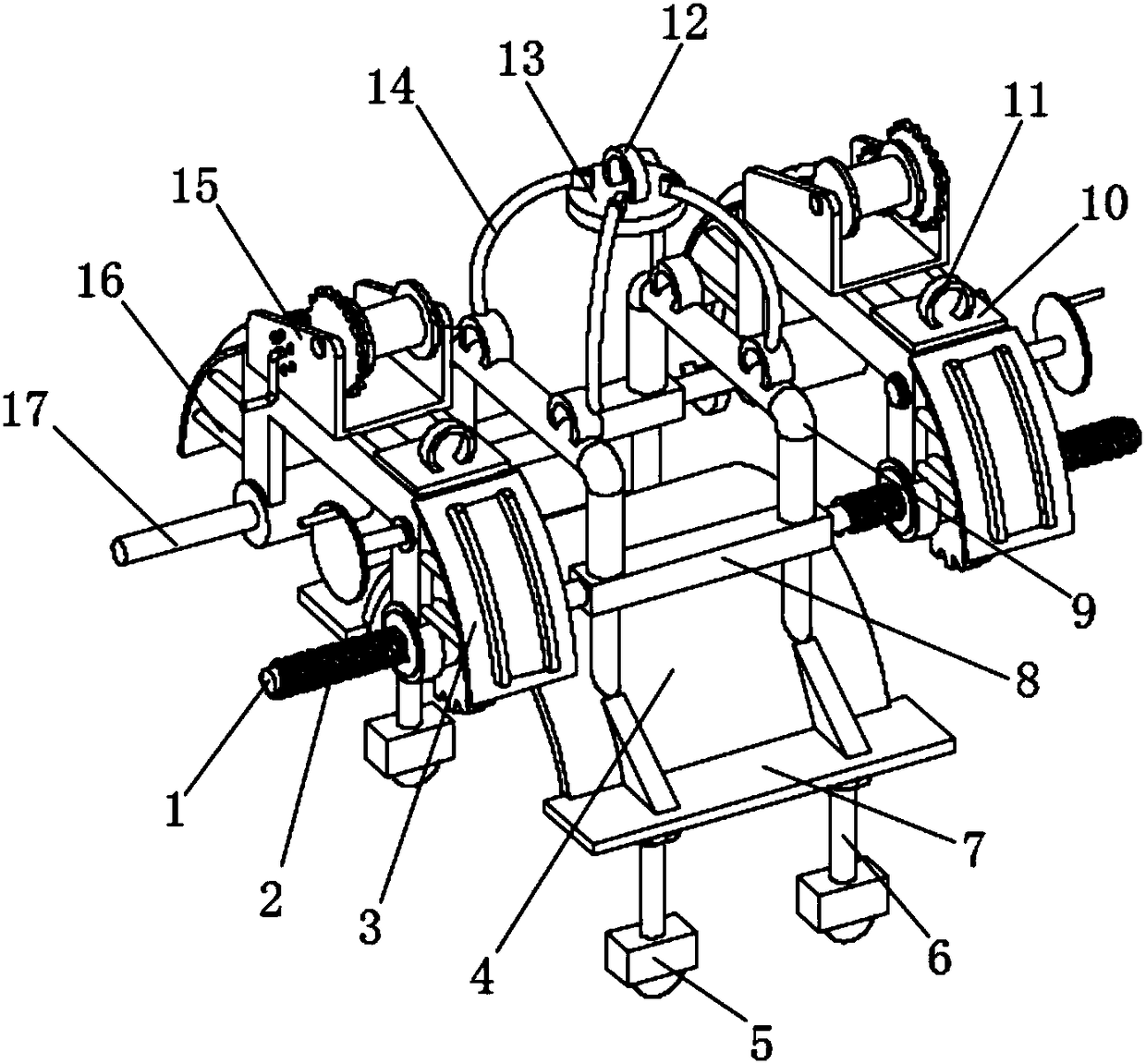 Steel bar clamping device for building construction