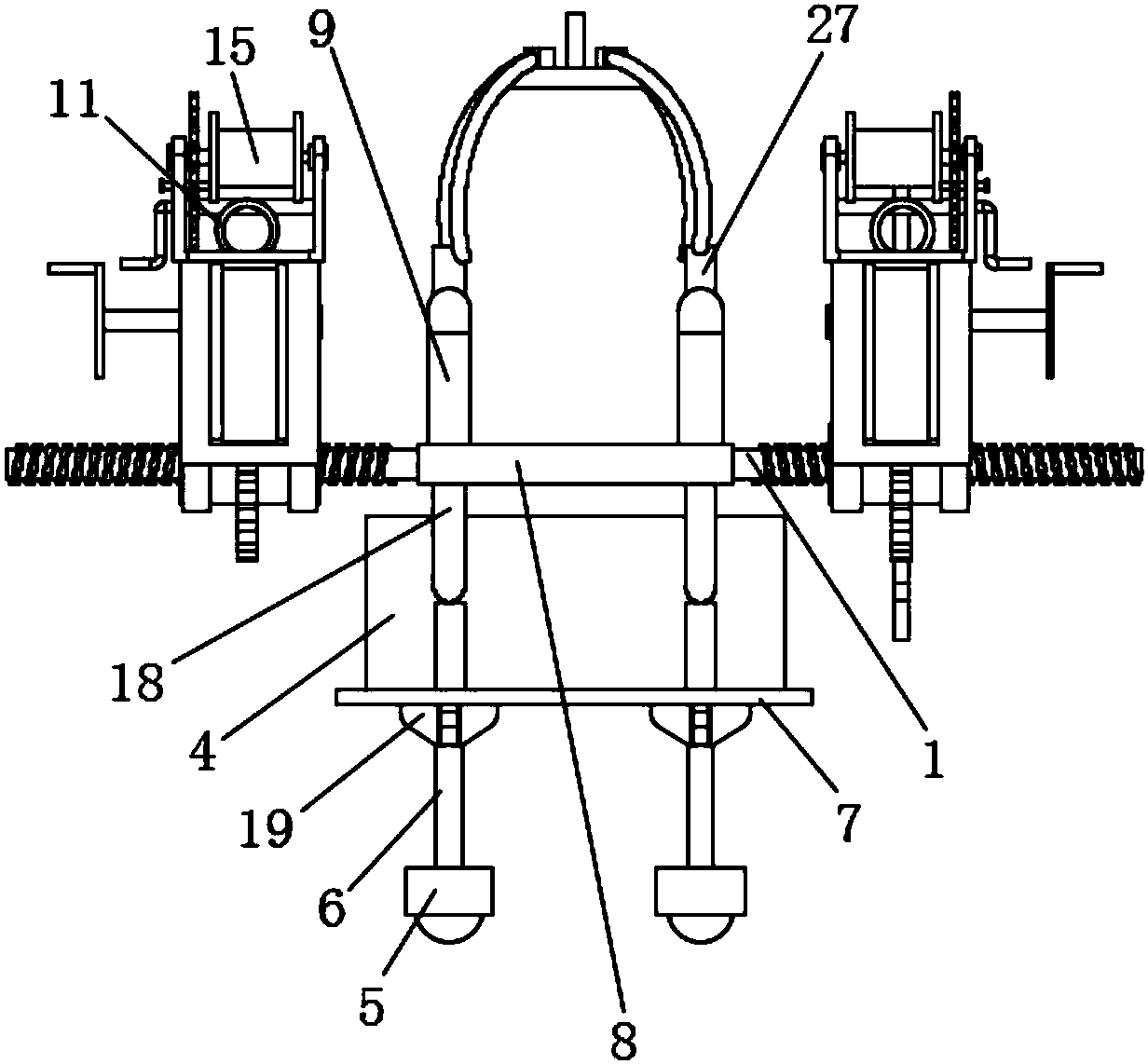 Steel bar clamping device for building construction