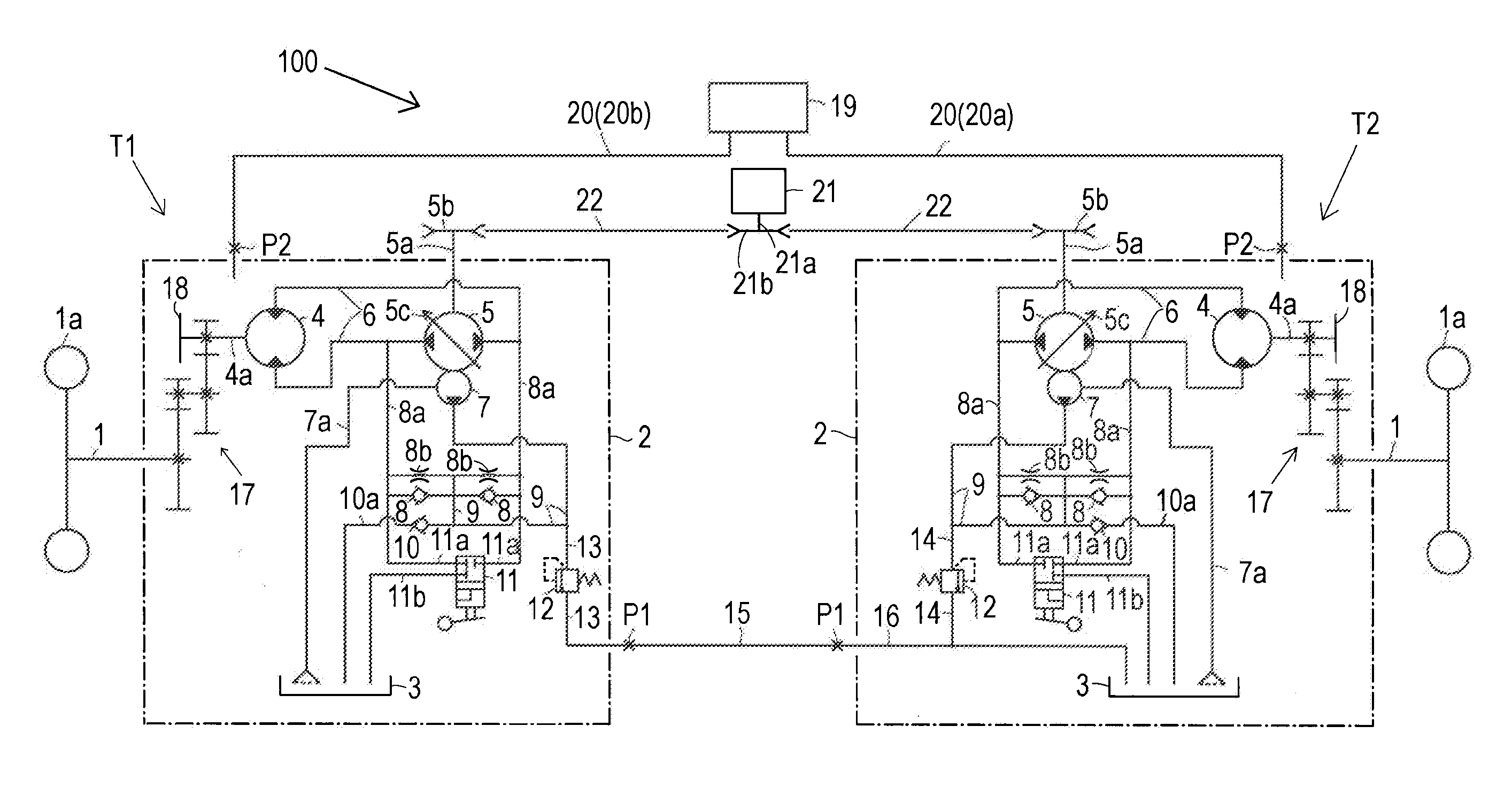 Hydraulic transmission system for zero-turn vehicle