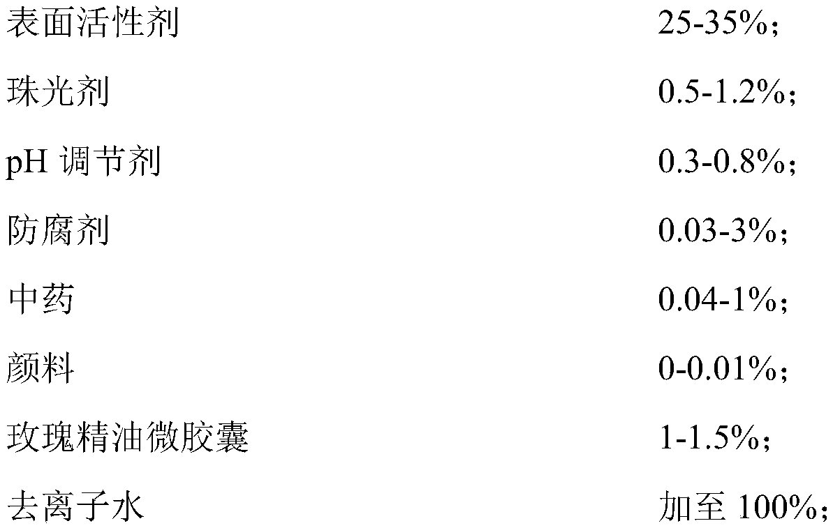 Shampoo comprising rose essential oil microcapsule and preparation method thereof