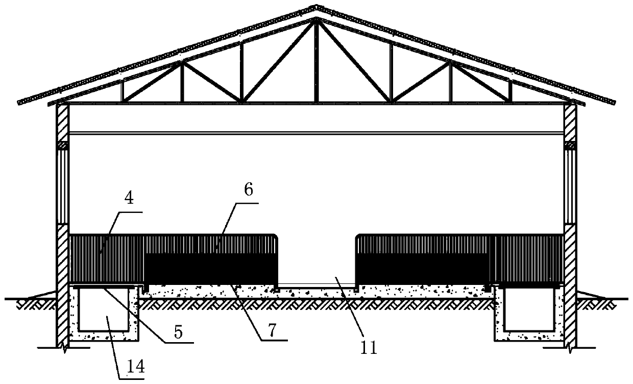 Clean welfare-oriented group rearing pigpen and space layout method