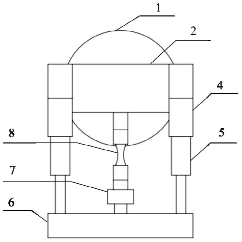 Axial and vibration high-low cycle composite fatigue test device