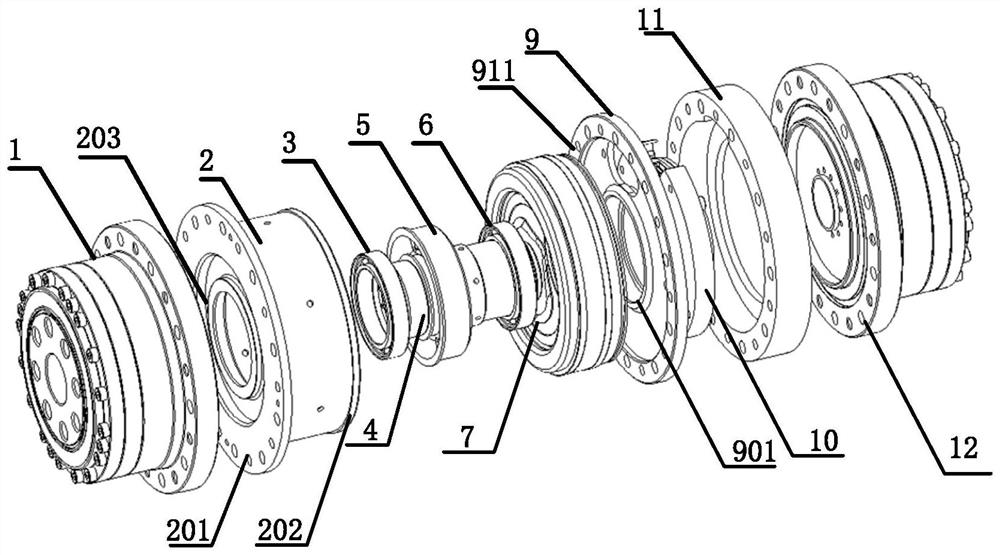 Electric joint module integrating control of double speed reducers