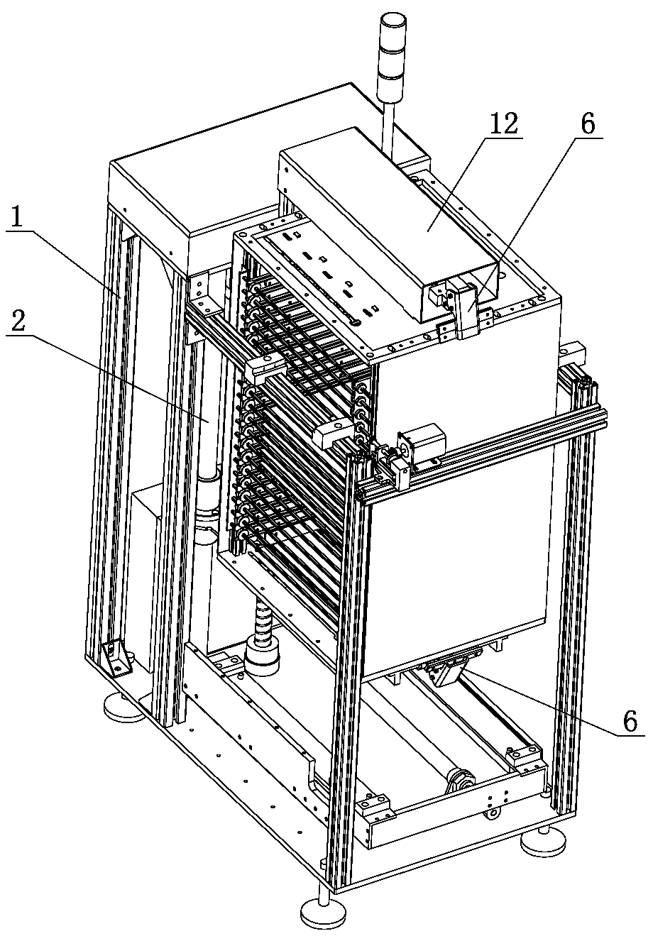 Turnover box lifter for board feeding mechanism