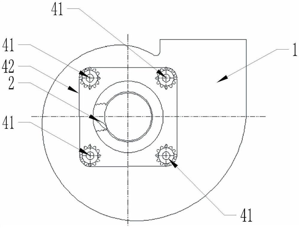 A centrifugal fan with constant pressure flow regulation