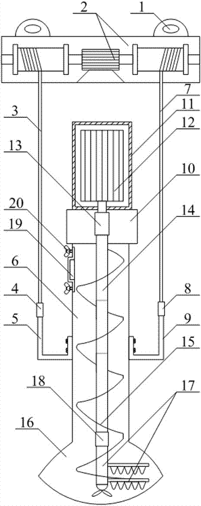 High efficiency spiral tunneling device and application method thereof