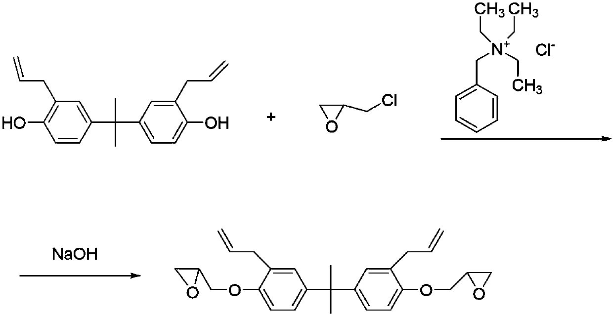 O-diallyl bisphenol a diglycidyl ether and its preparation process and application