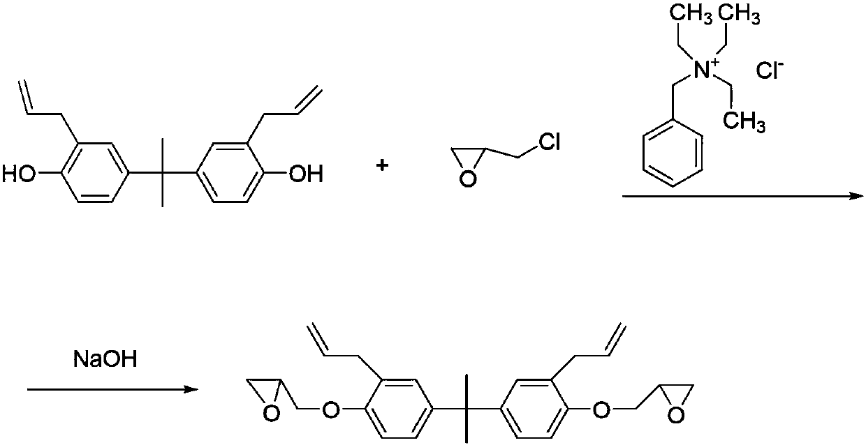 O-diallyl bisphenol a diglycidyl ether and its preparation process and application