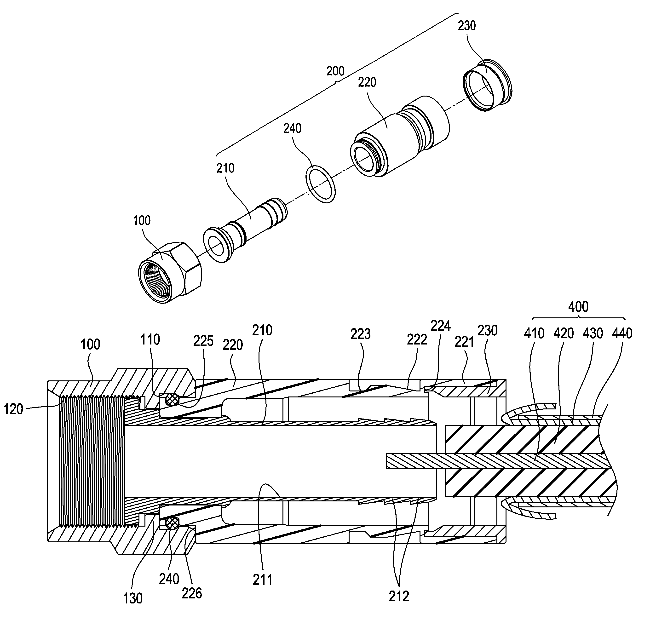 Coaxial cable connector enhancing tightness engagement with a coaxial cable