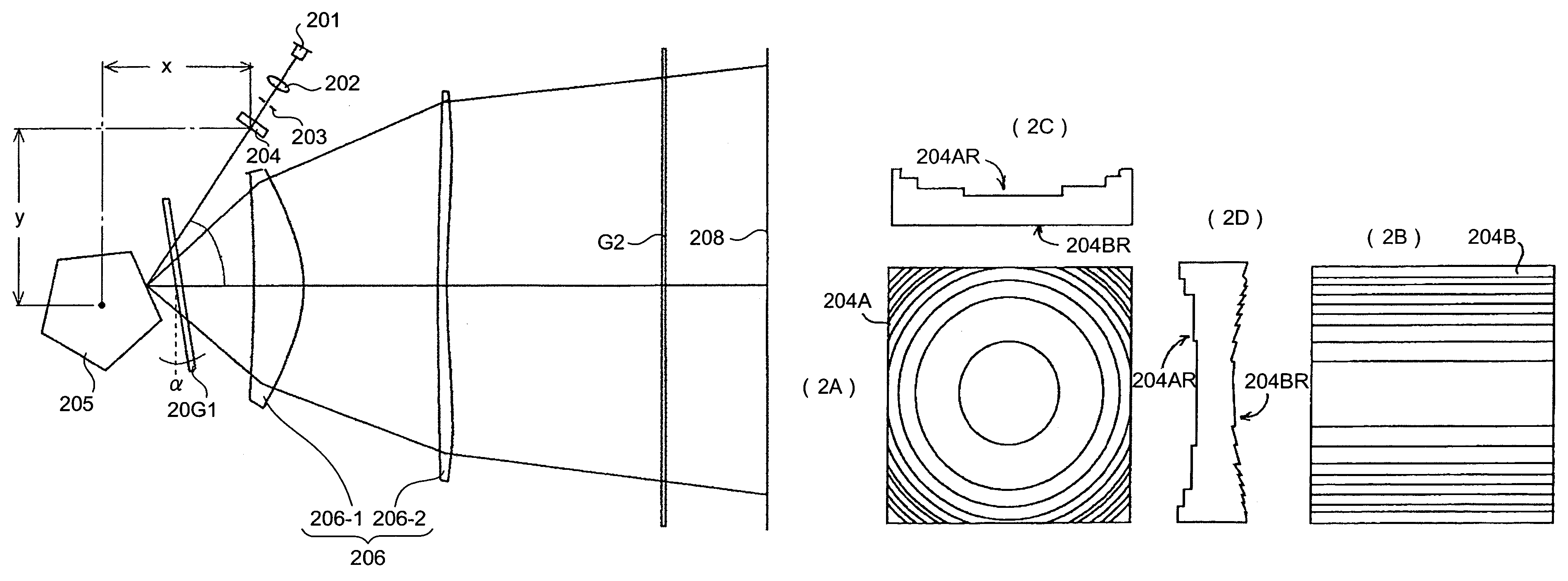 Optical scanning device with at least one resin lens for controlling a beam waist position shift