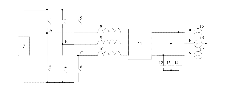 Mixed SVPWM control method used for three-phase grid-connected inverter