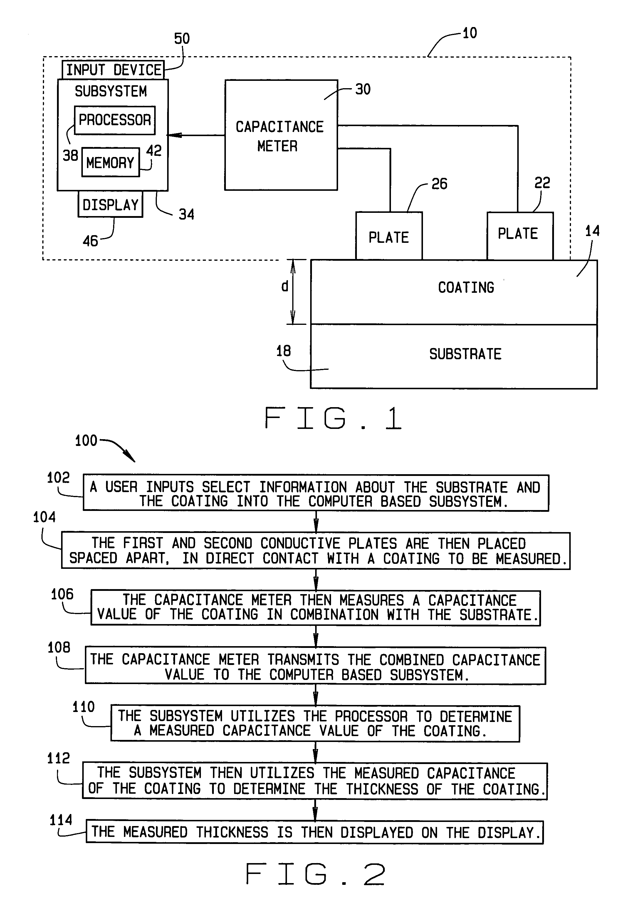 Measurement of a coating on a composite using capacitance