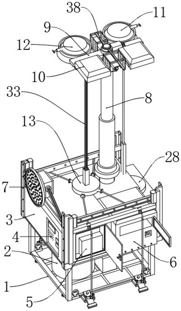 Mobile lighting lighthouse with adjusting equipment