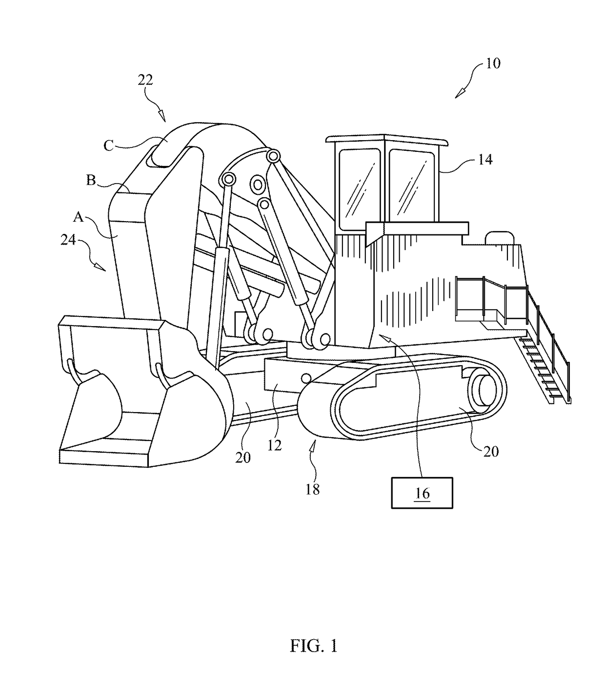 Power limiting stress-strain monitor system and method for machine