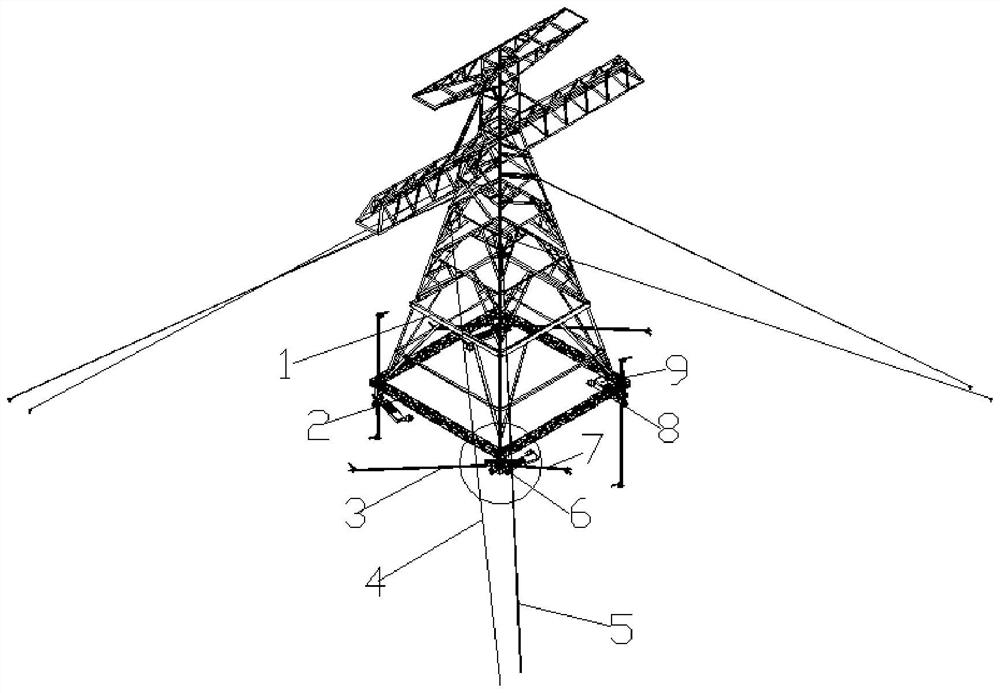 Synchronous displacement construction method for power transmission angle steel tower