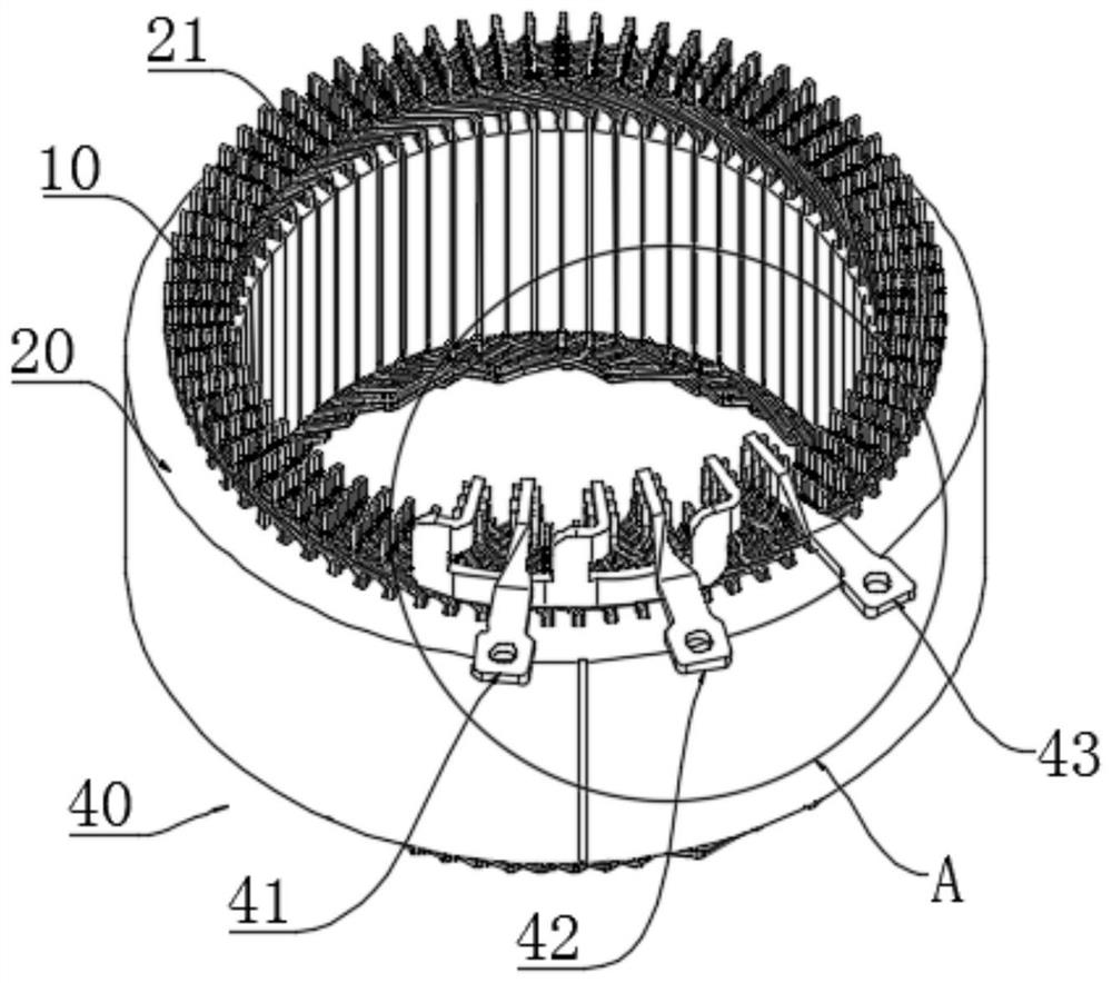 Stator winding, motor stator and motor