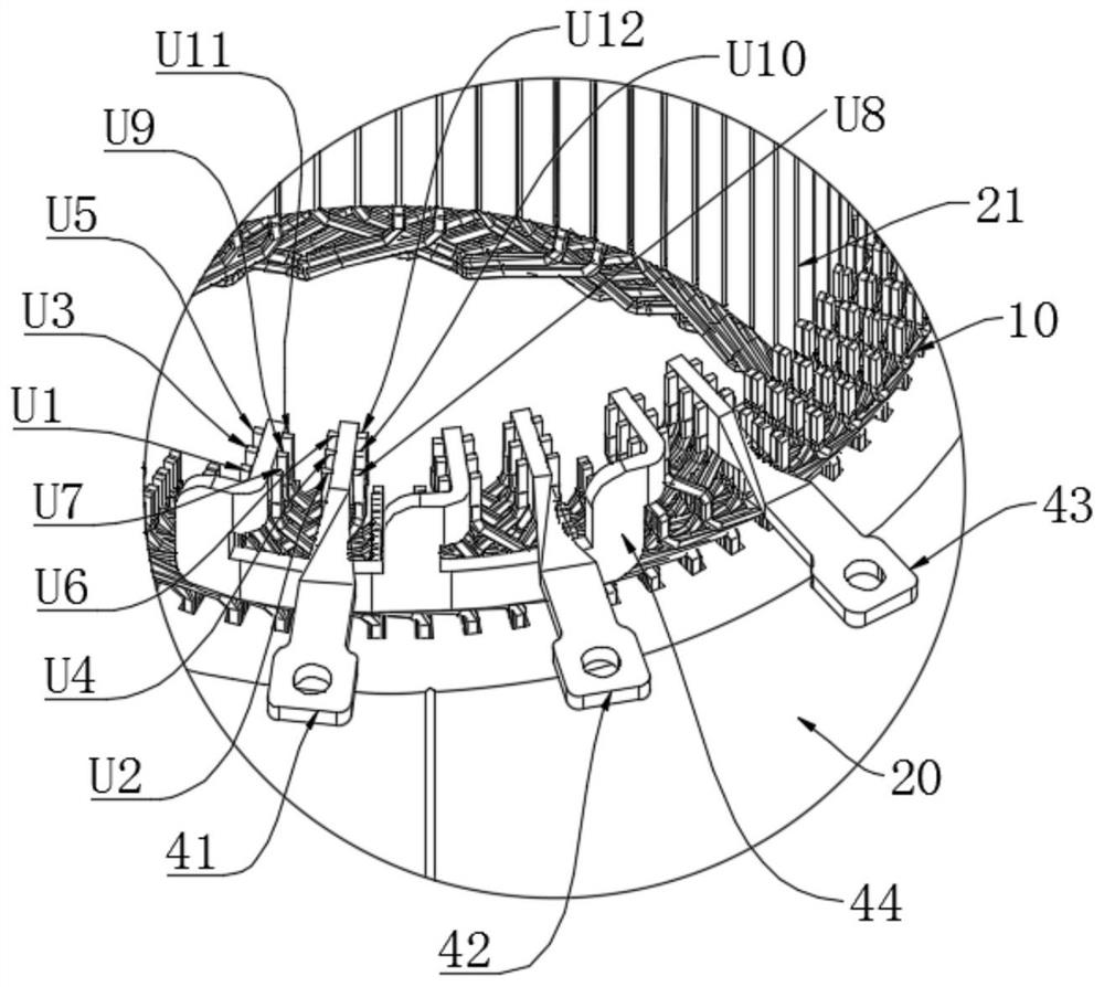 Stator winding, motor stator and motor