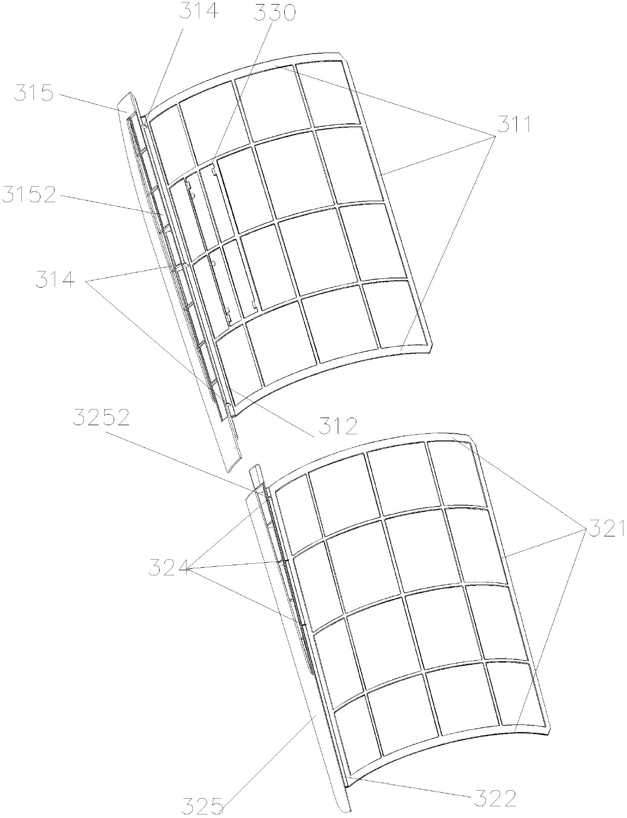 Ventilation panel device of air conditioner