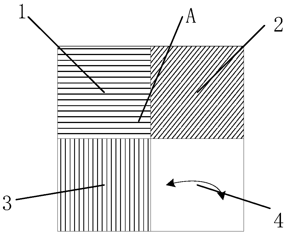 Micro-polarizing film array used for acquiring full-polarization parameters and production method and application thereof