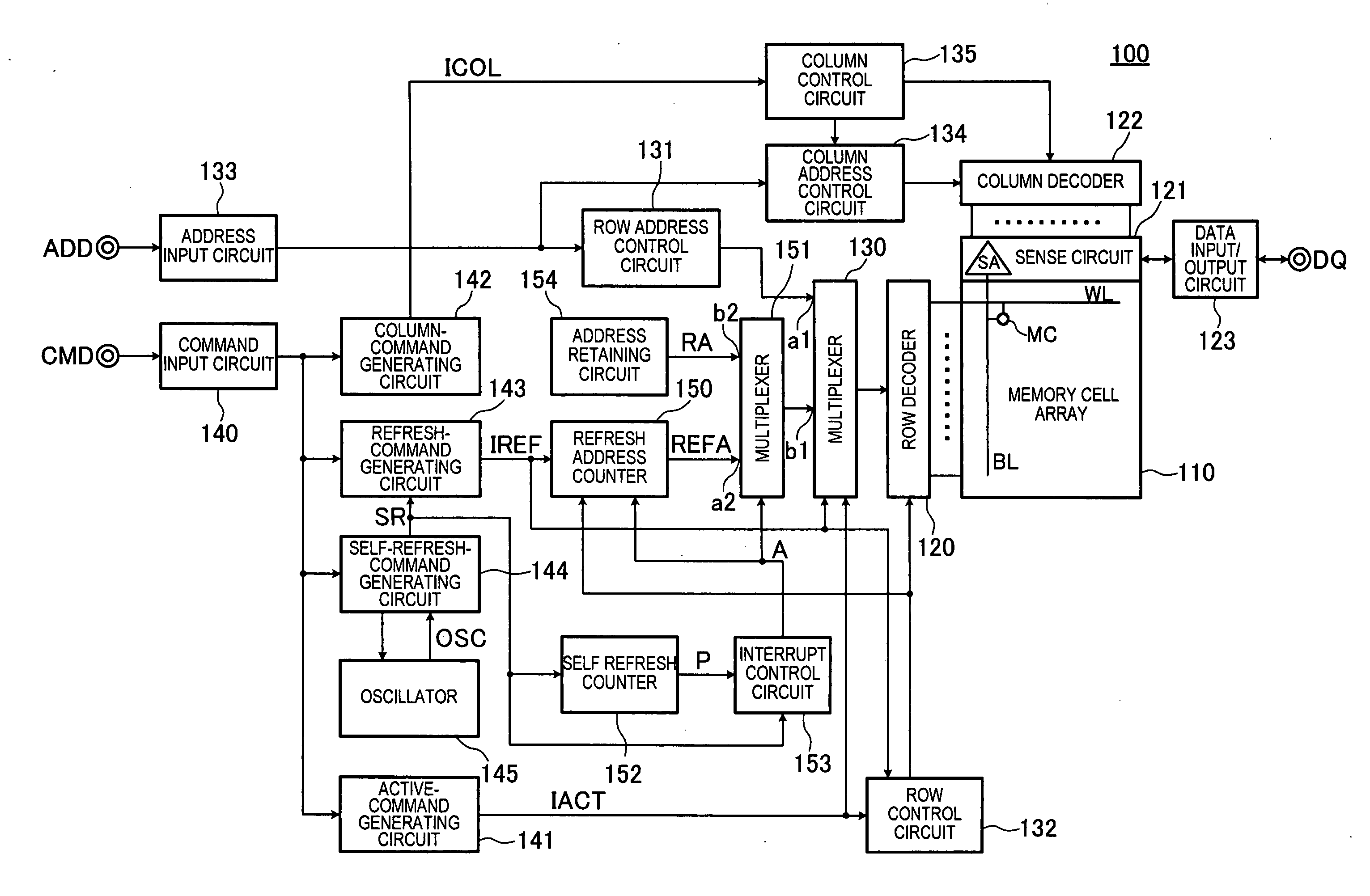 Semiconductor device including memory cells that require refresh operation