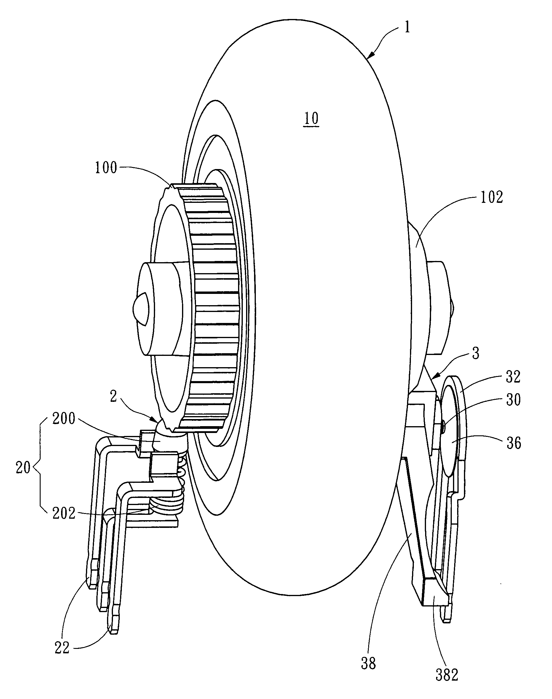 Integrated structure for directional wheel support and signal trigerring