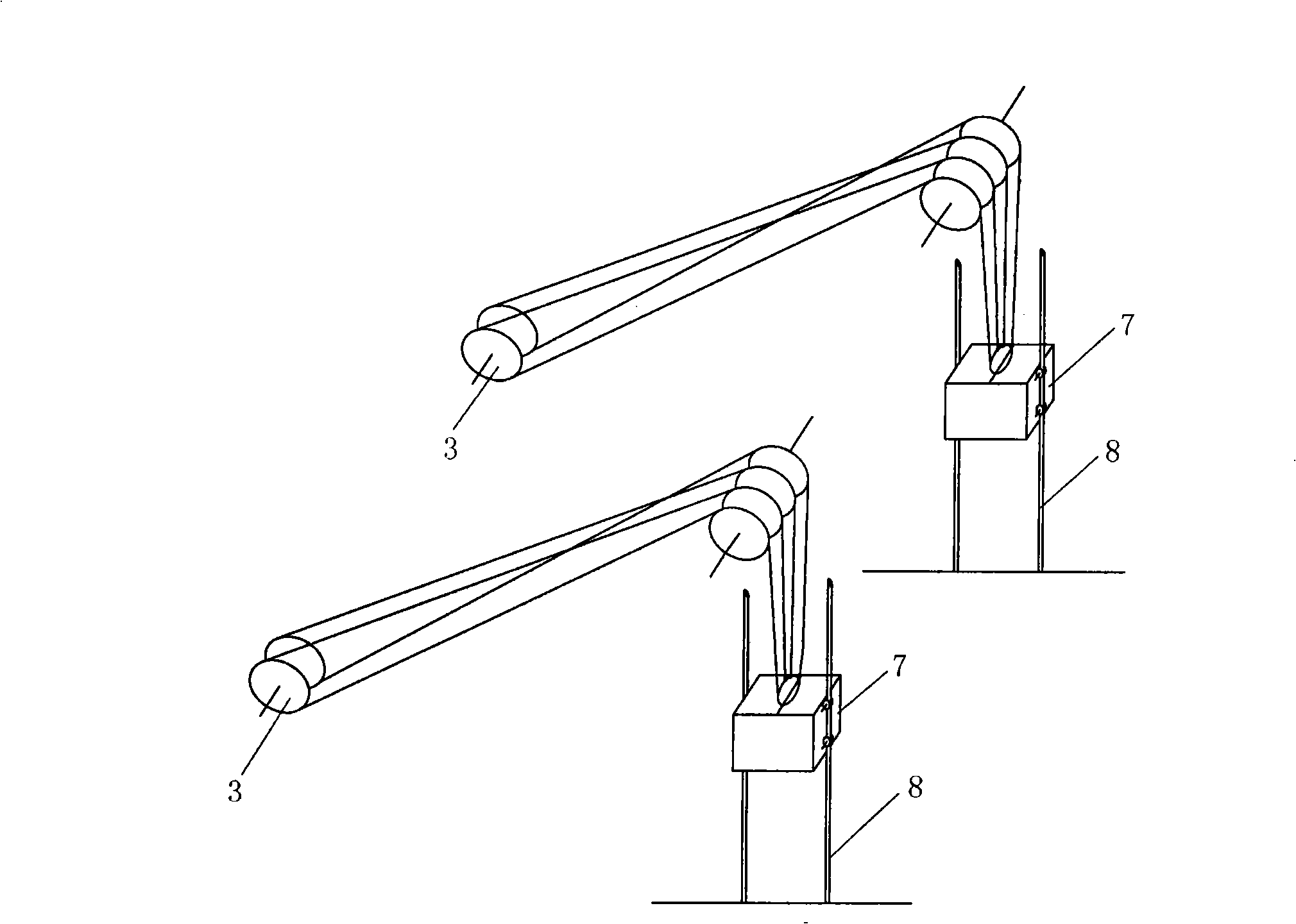 Single-leaf type pitching suspension bridge for ship lock