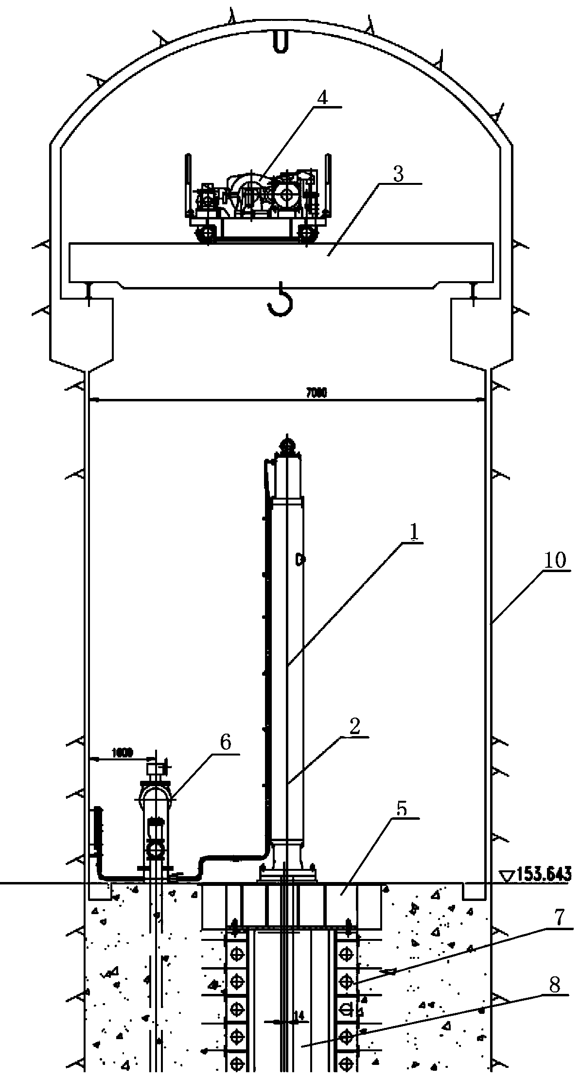 Integral hoisting method for hydraulic cylinder in limited space