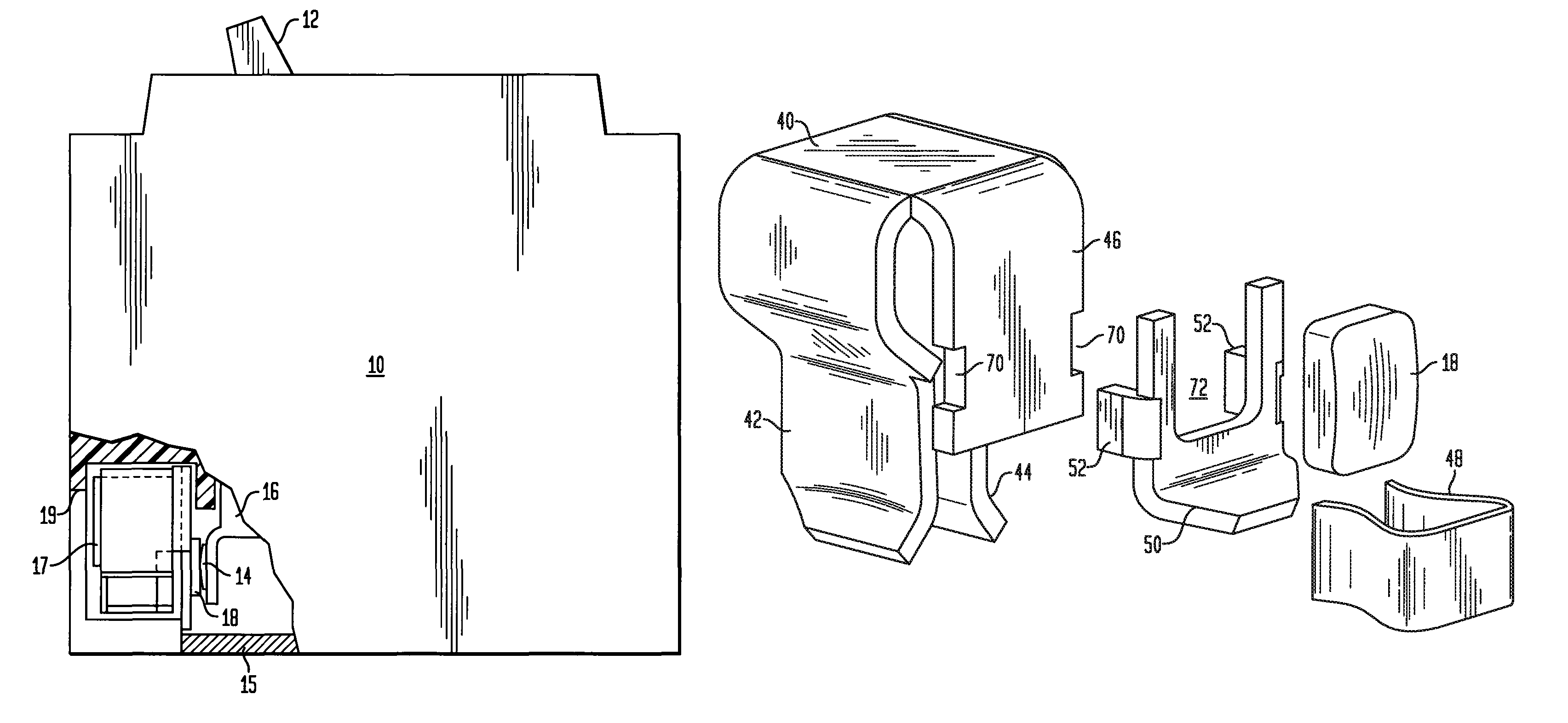 Self-adjusting plug-in line terminal