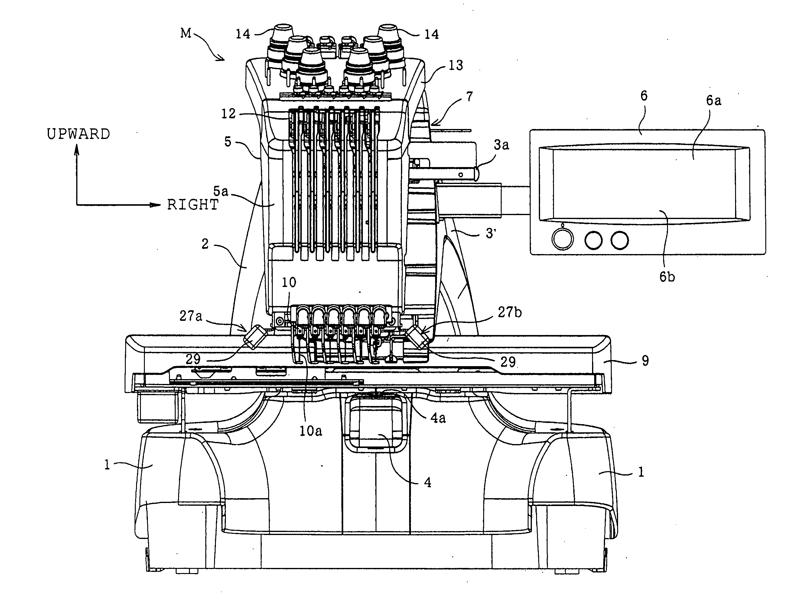 Illumination device for multineedle sewing machine and the multineedle sewing machine