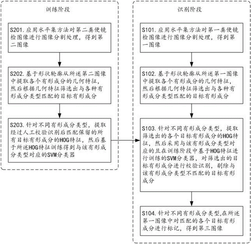 Method for classifying and identifying visible components of microscopic excrement examination images based on machine vision