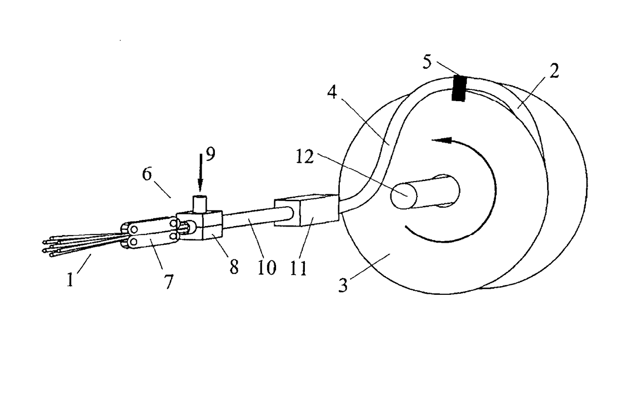 Method and device for installing cable into cable guide tubing