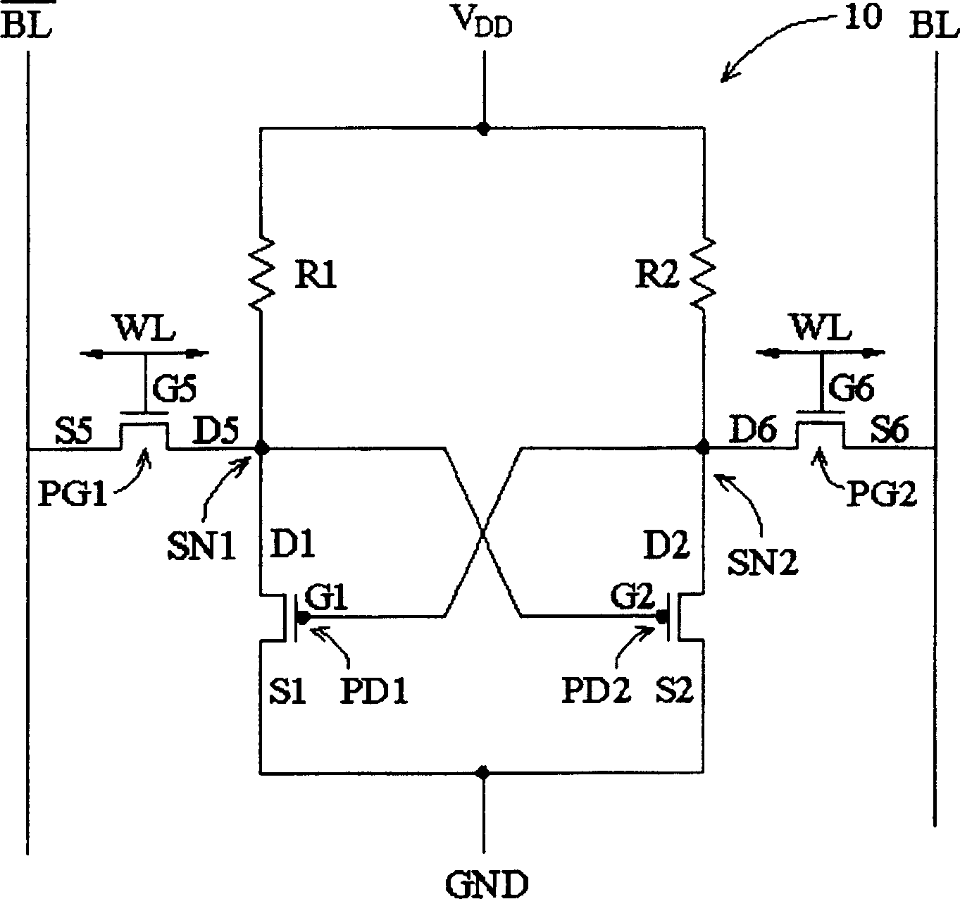 SRAM unit with multi-grid transistor and mfg method thereof