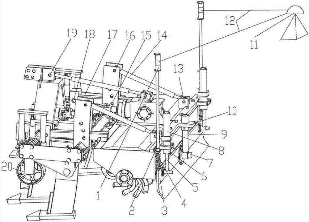 Laser measurement and control subsoiling and rotary tillage and leveling combined machine