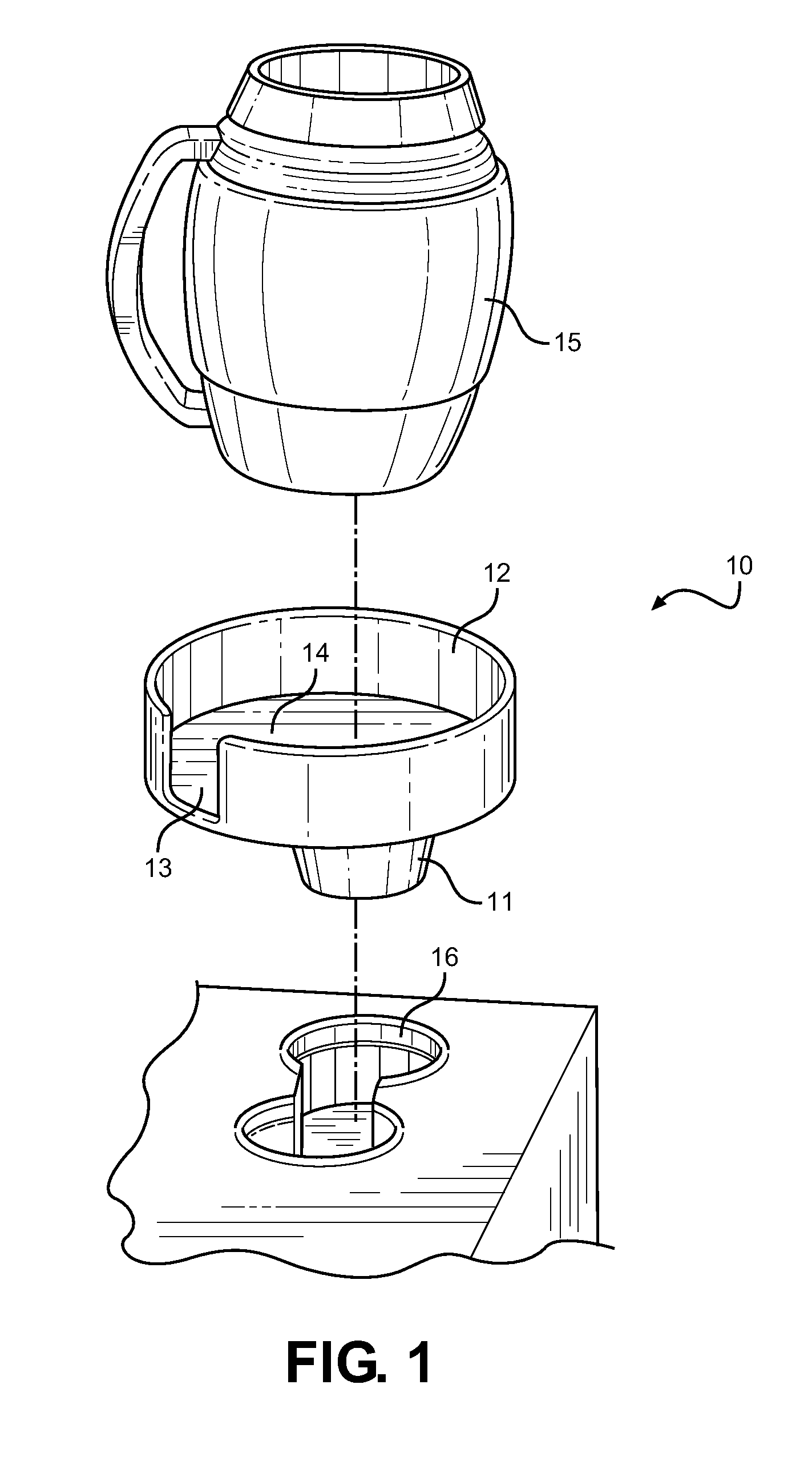 Drink Holder Adapter for Large Keg Style Beverage Containers