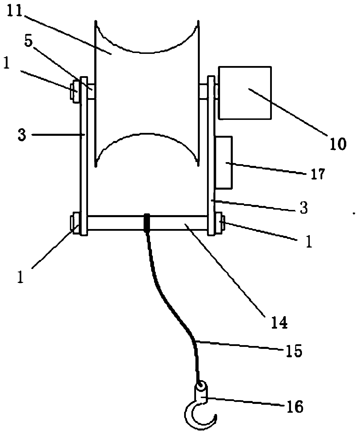 Steel wire rope length measuring device for bridge crane