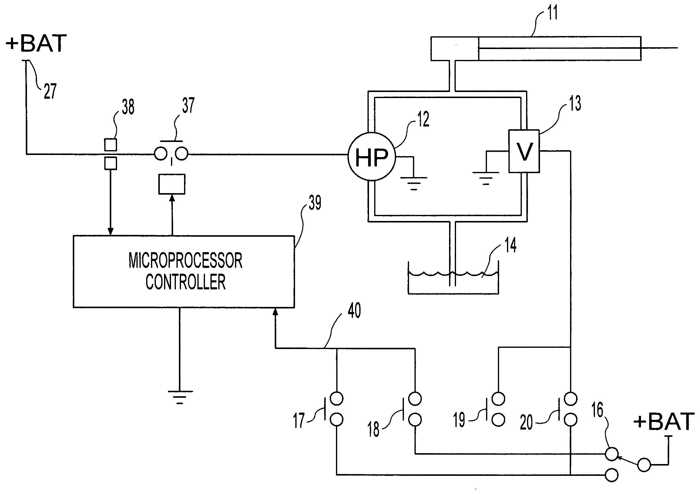 Sensing mechanical transitions from current of motor driving hydraulic pump or other mechanism