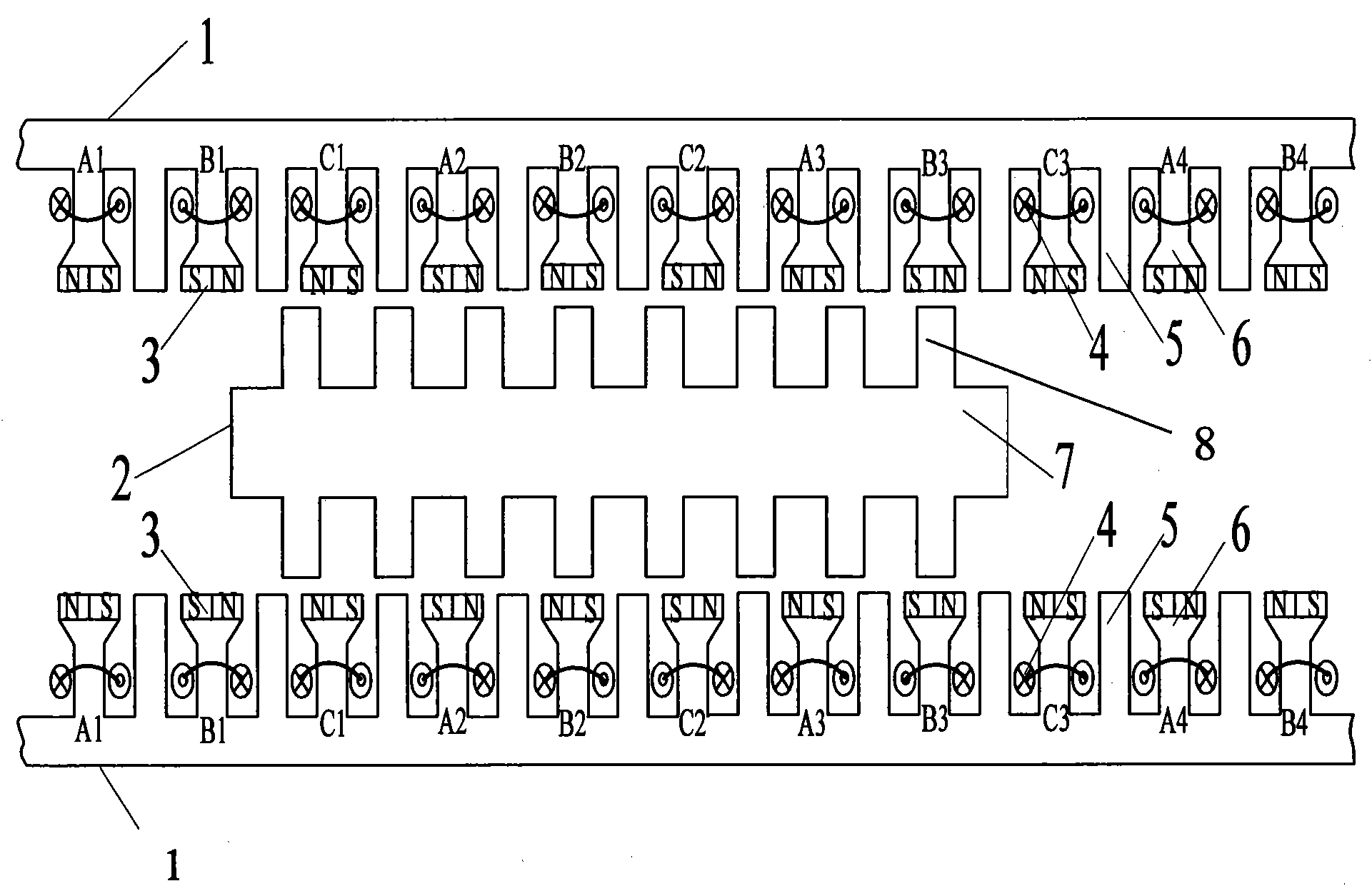 Fault-tolerance permanent magnet linear motor