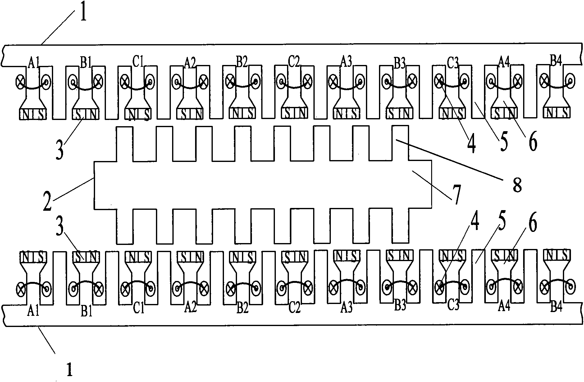 Fault-tolerance permanent magnet linear motor