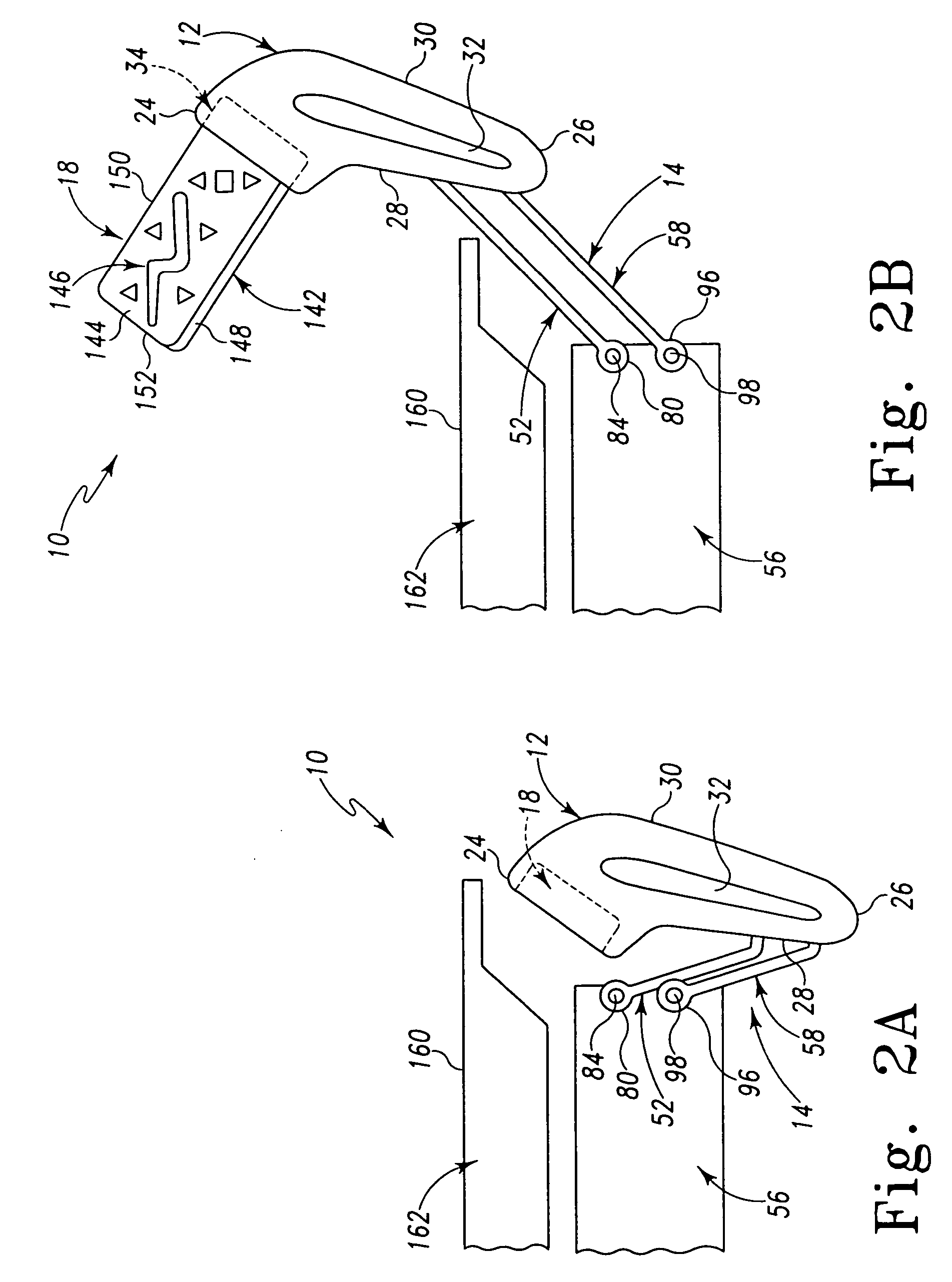 Movable control panel for a patient support