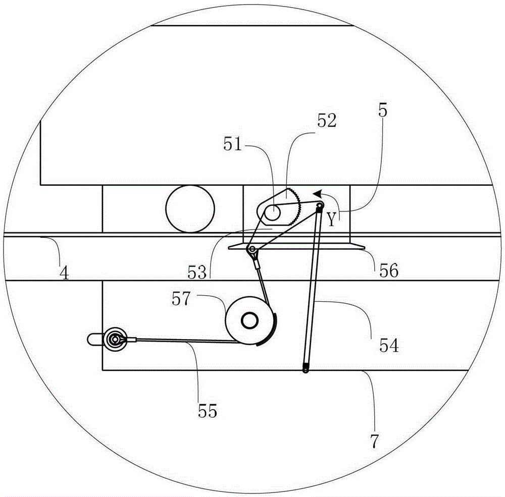 The brake device of the slide bucket and the aerial ladder using the brake device of the slide bucket