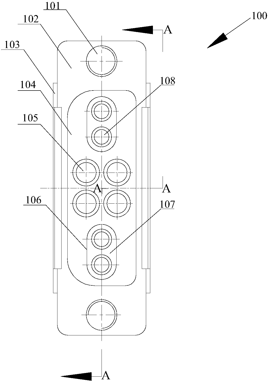 Rectangular multi-core mixed connector