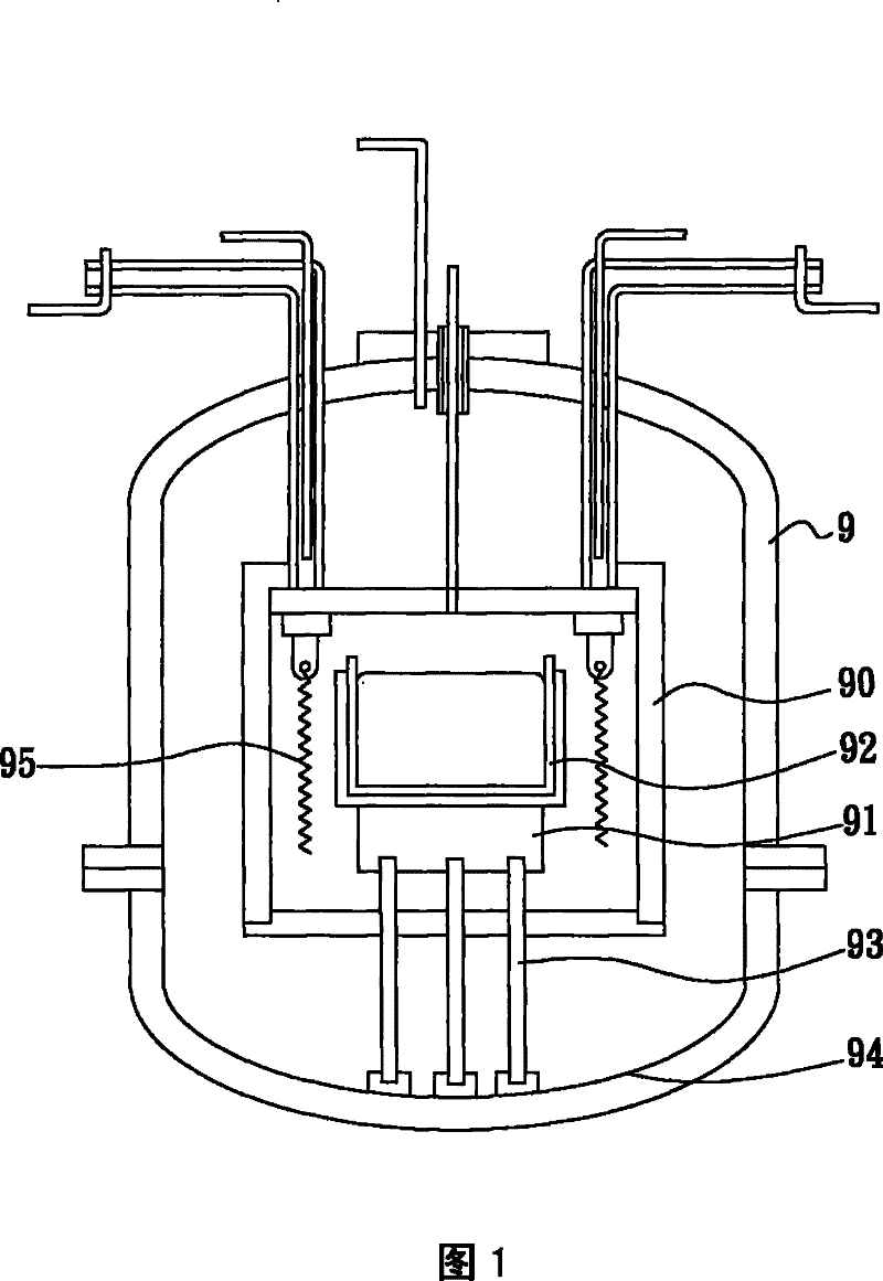 Support table body with heater in crystal growth furnace